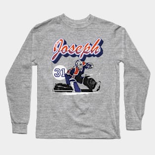 Curtis Joseph Edmonton Retro Script Long Sleeve T-Shirt